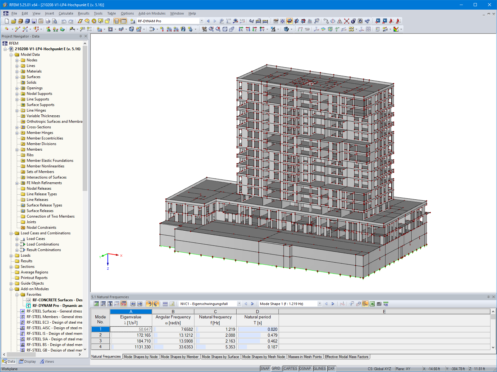 Model of High-Rise Apartment Building in RFEM (© bauart Konstruktions GmbH & Co. KG)