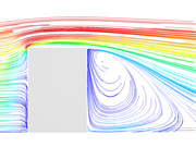 Wind Flow Around Building, Side View