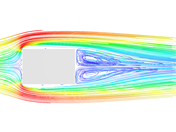 Wind Flow Around Building, Top View