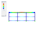 Steel Hall with Flat Buckled Duopitch Roof, X-Axis Direction View, Deformation