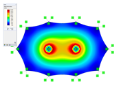 Tent Roof with Two Cone Tips, Z-Axis Direction View, Deformation