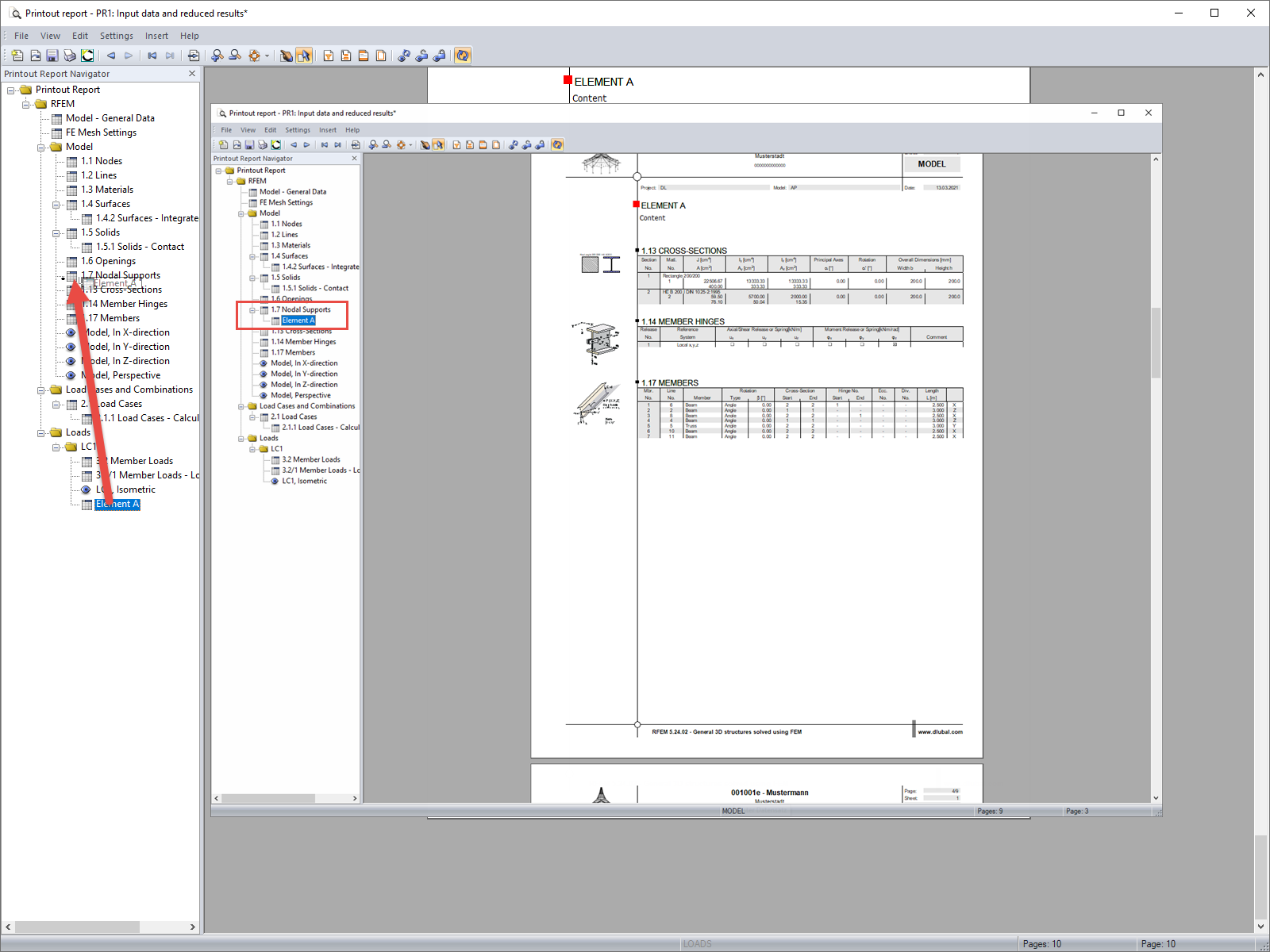 Option 1 for Rolling Parts of Printout Report