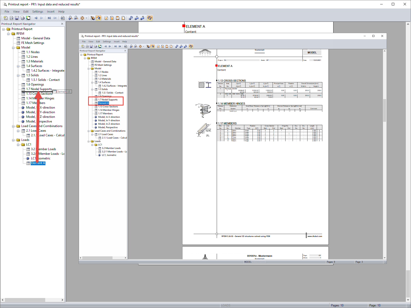Option 2 for Rolling Parts of Printout Report