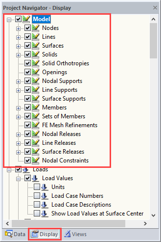 Displaying Model Data