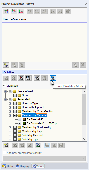 Canceling Visibility Mode