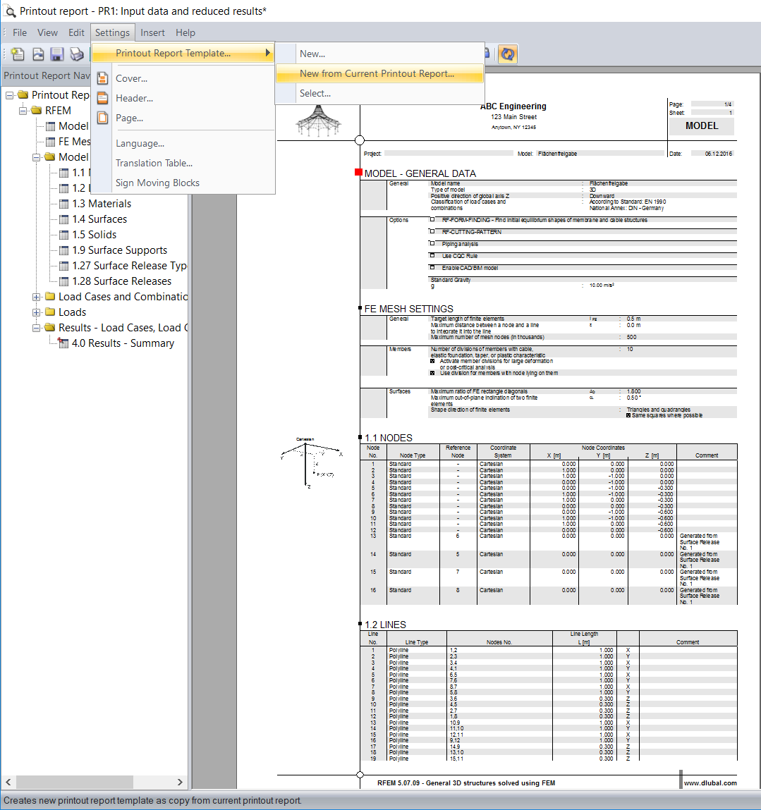 Modifying Printout Header