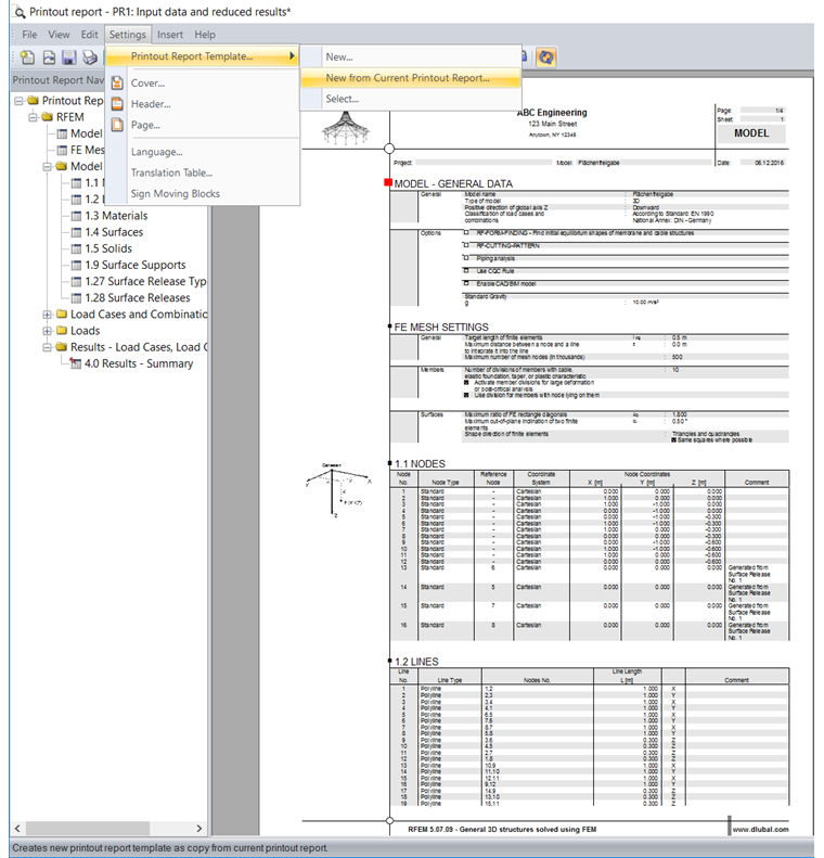 Creating Printout Report Template