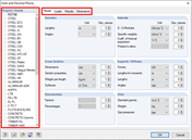 Dialog Box Units and Decimal Places