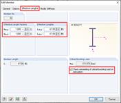Dialog Box "Edit Member": Effective Lengths