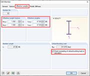 Dialog Box "Edit Member": Effective Lengths