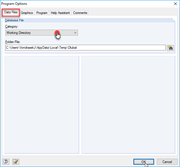 Dialog Box "Program Options": Path of Working Directory