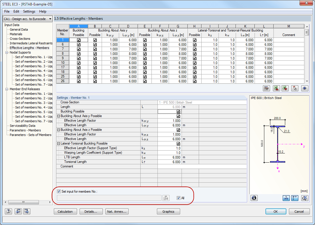 Check Box "Set Input for Member No."