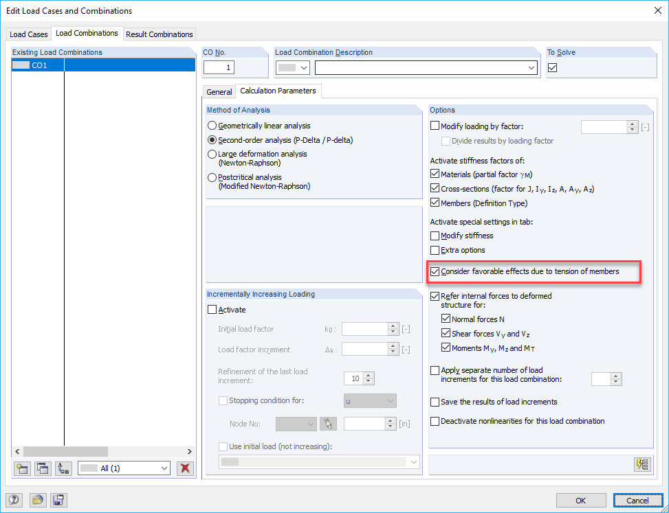 Check Box for Favorable Effects of Tension Forces
