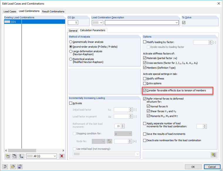 Check Box for Favorable Effects of Tension Forces