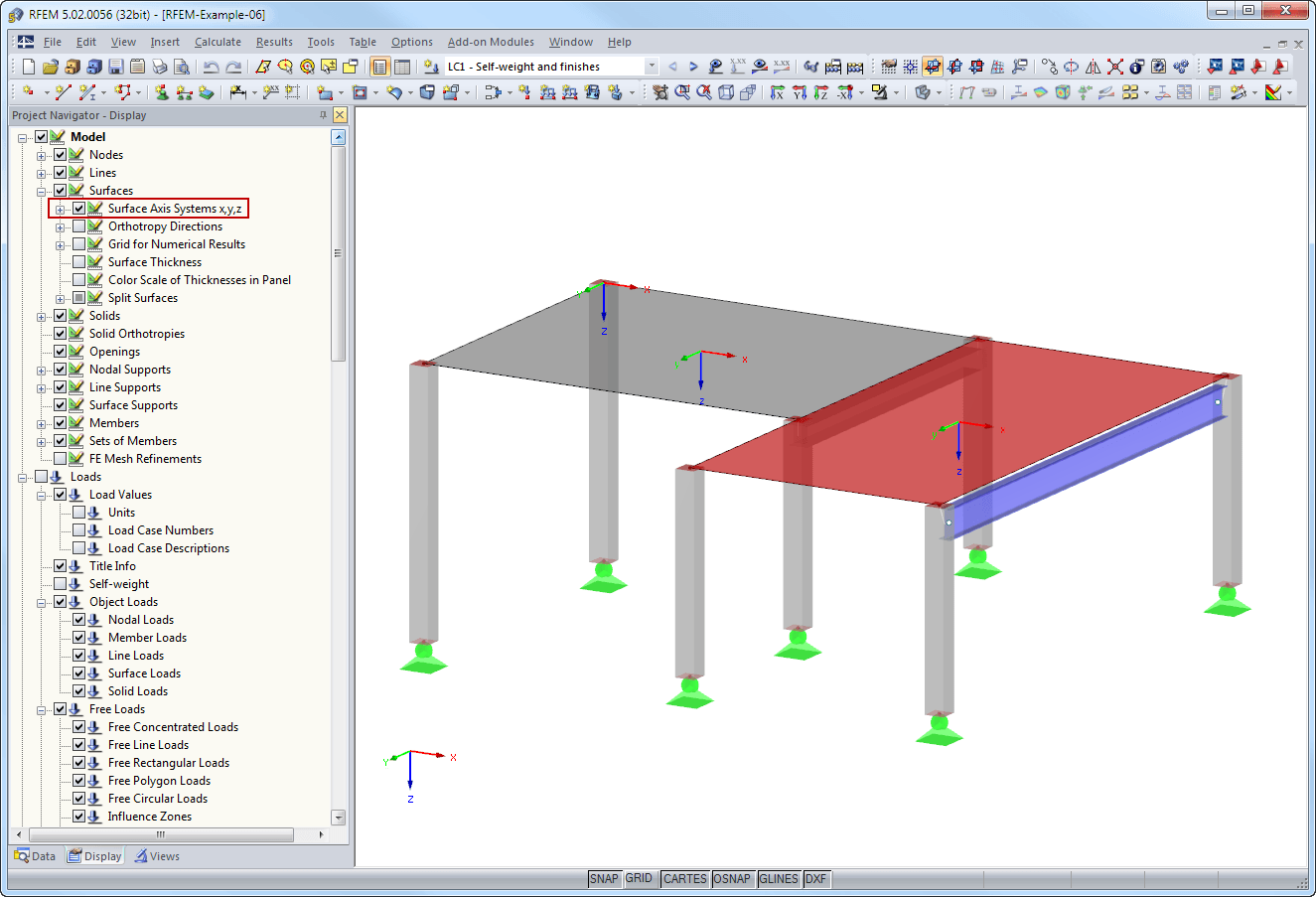 Display Navigator: Surface Axis System