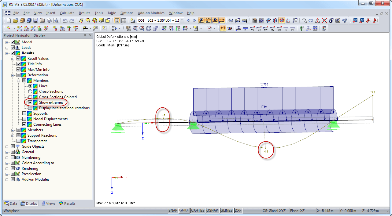 Displaying Max/Min Values
