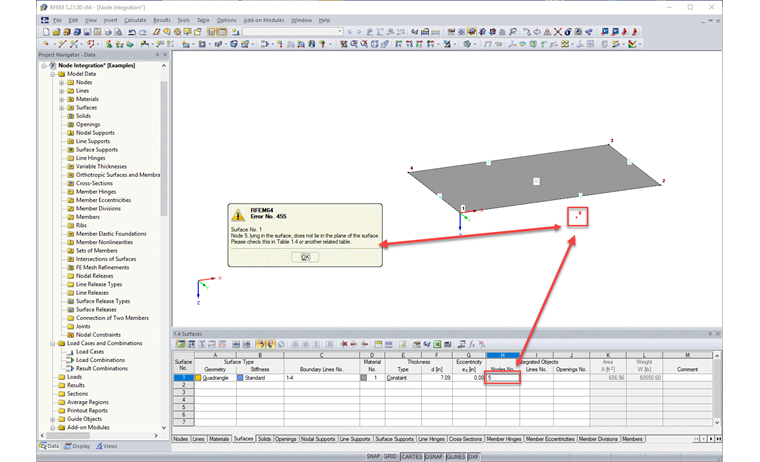 Warning in RFEM