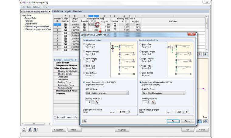 Selecting Effective Length Coefficient