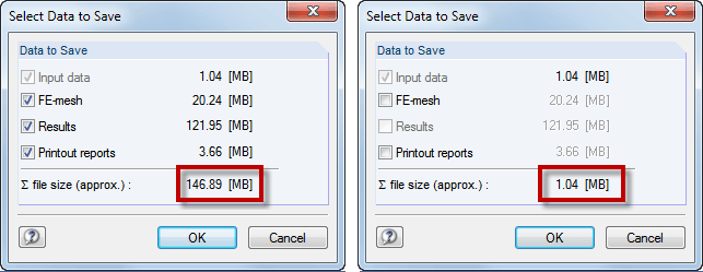 Selecting Data to be Saved