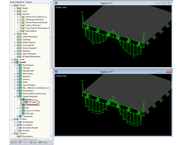 All Values on Line Supports