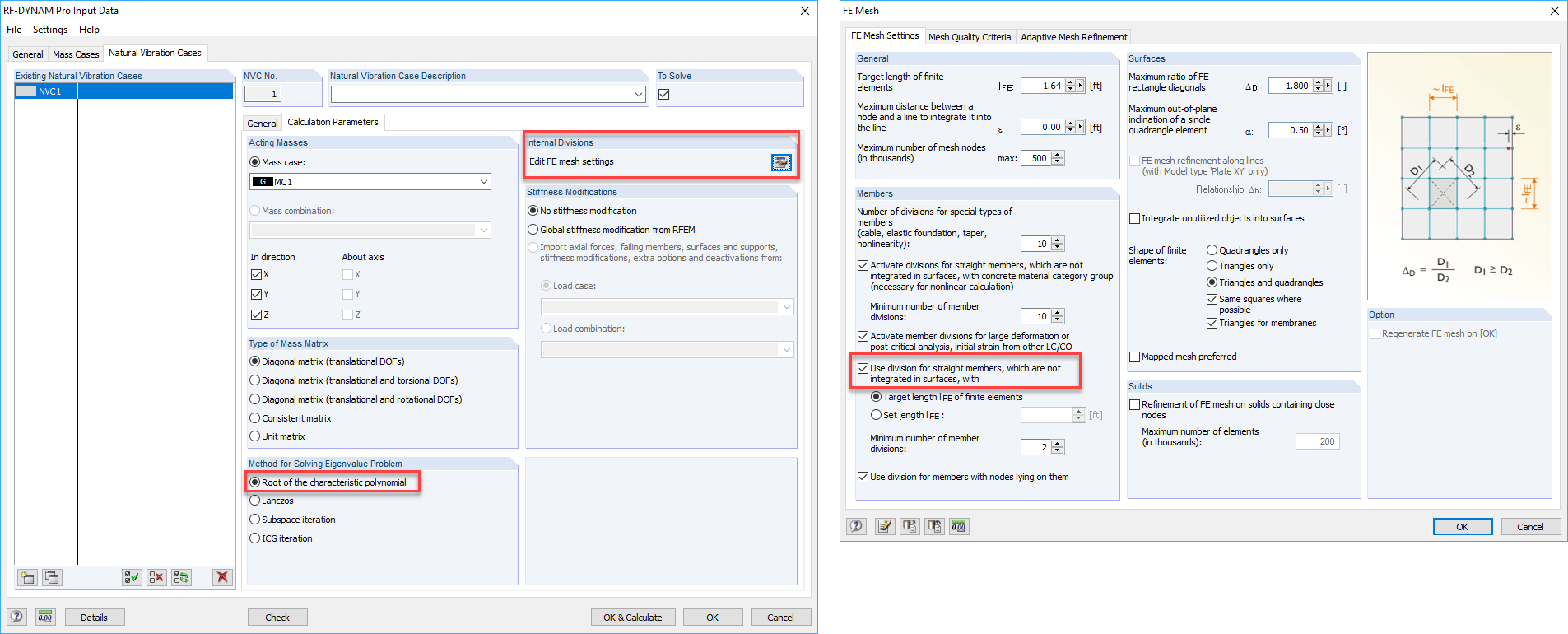 RFEM: Activating Division for Straight Members