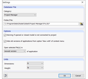 Dialog Box "Program Options"