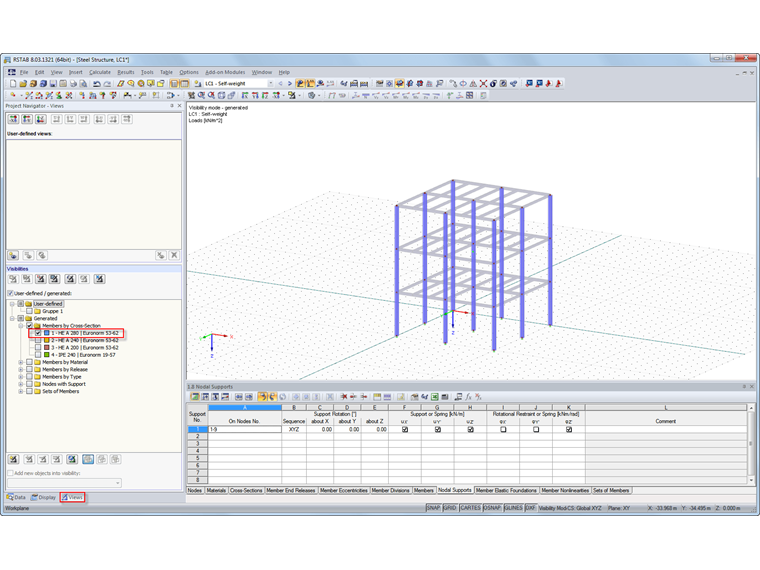 Specifying Visibility for Cross-Section