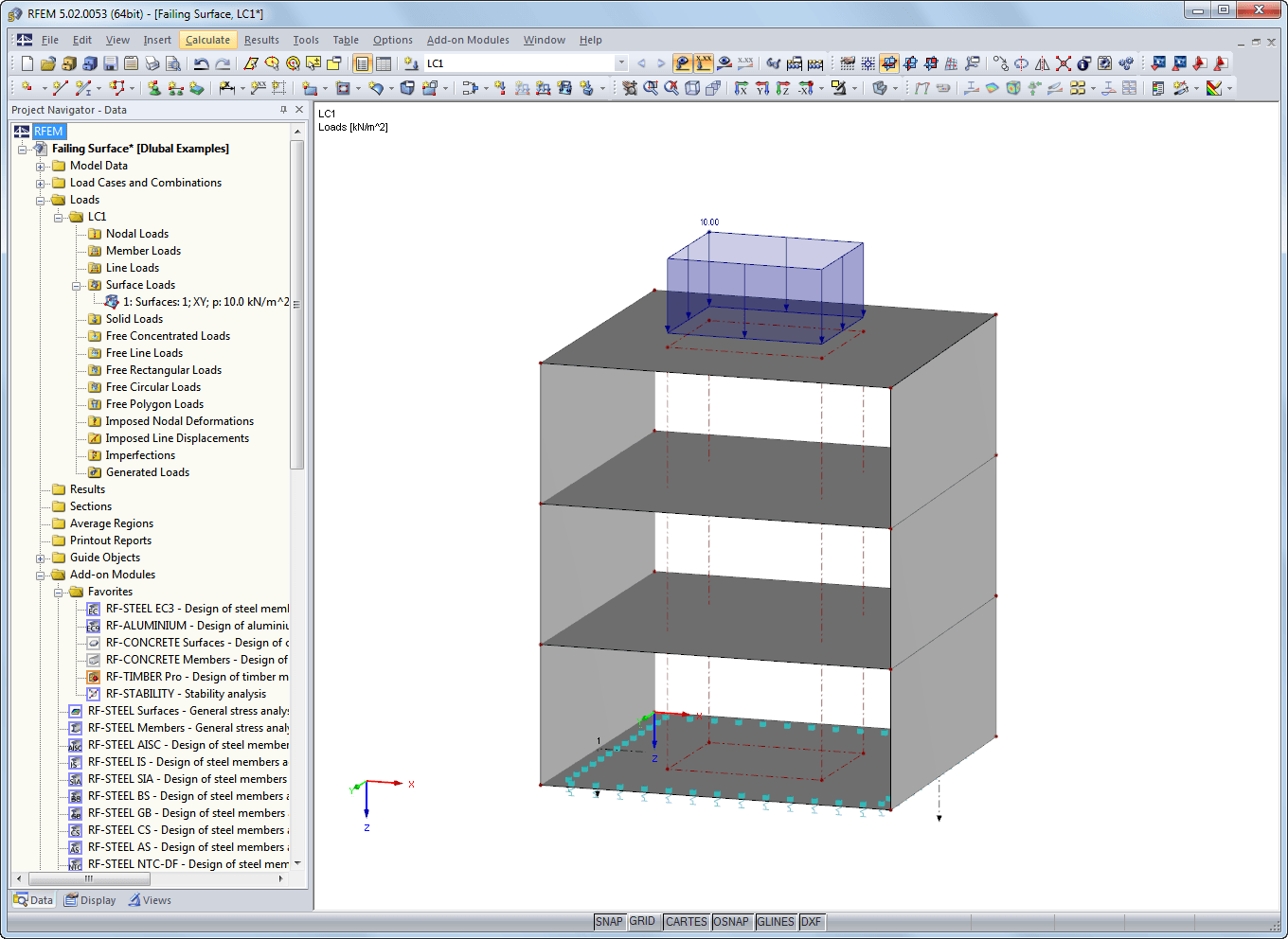 Rectangular Load on Surface