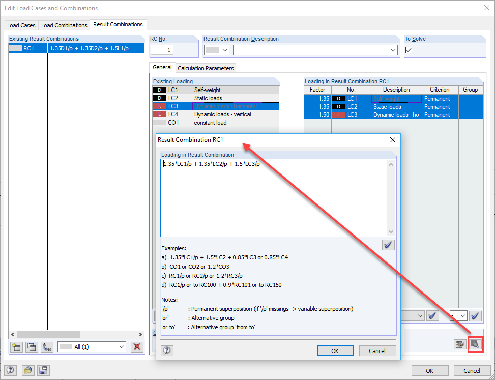 Combination Criterion with Permanent Superposition