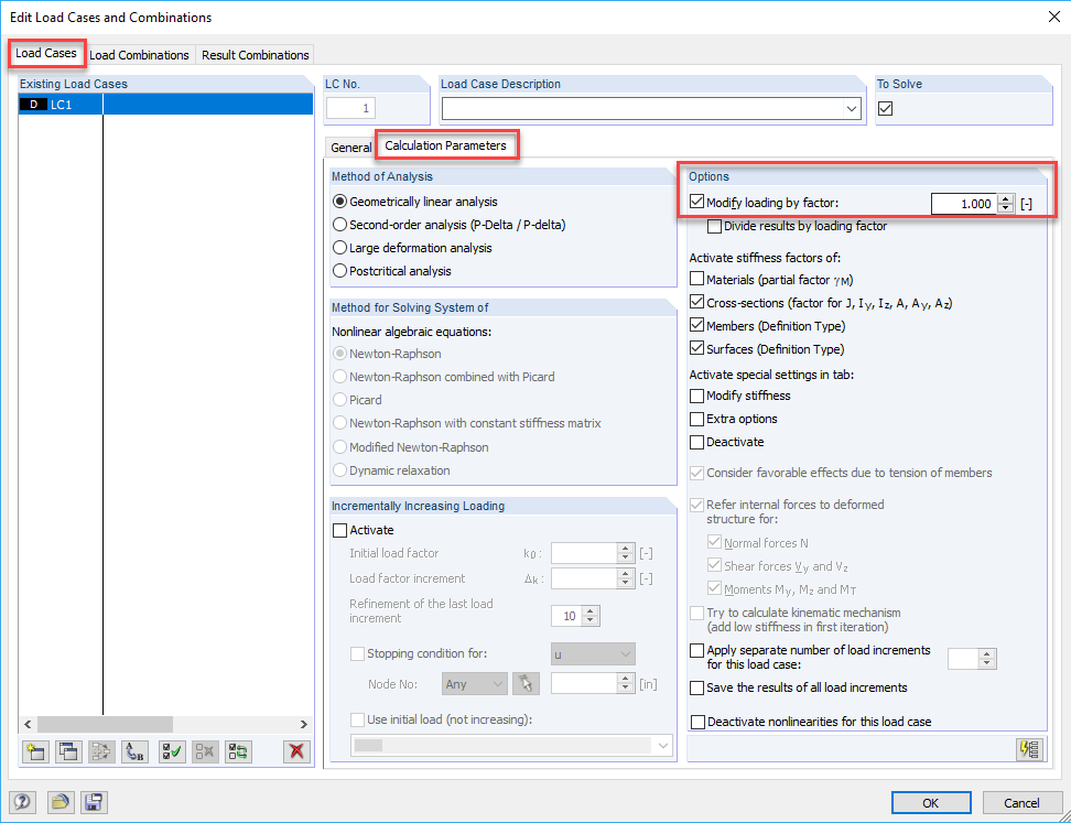 Factor for Load Combination