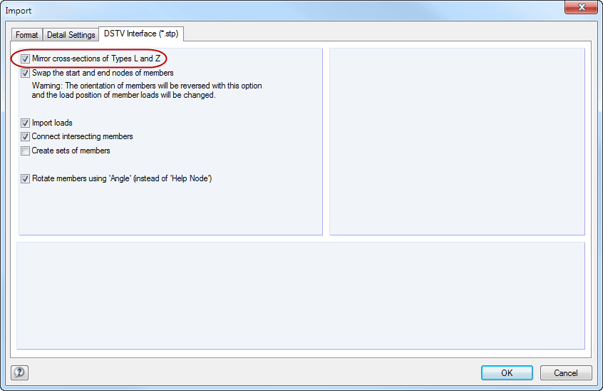 Import Settings for DSTV Interface