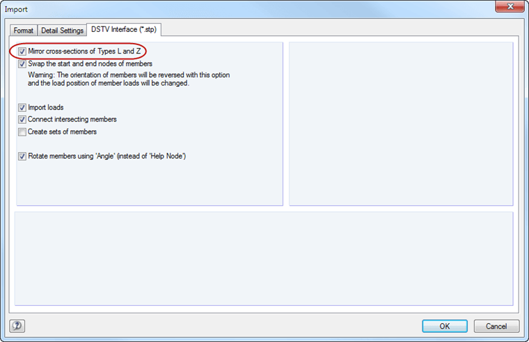 Import Settings for DSTV Interface