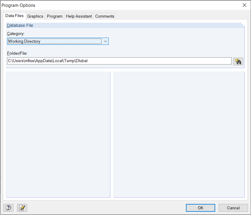 Working Directory of Program