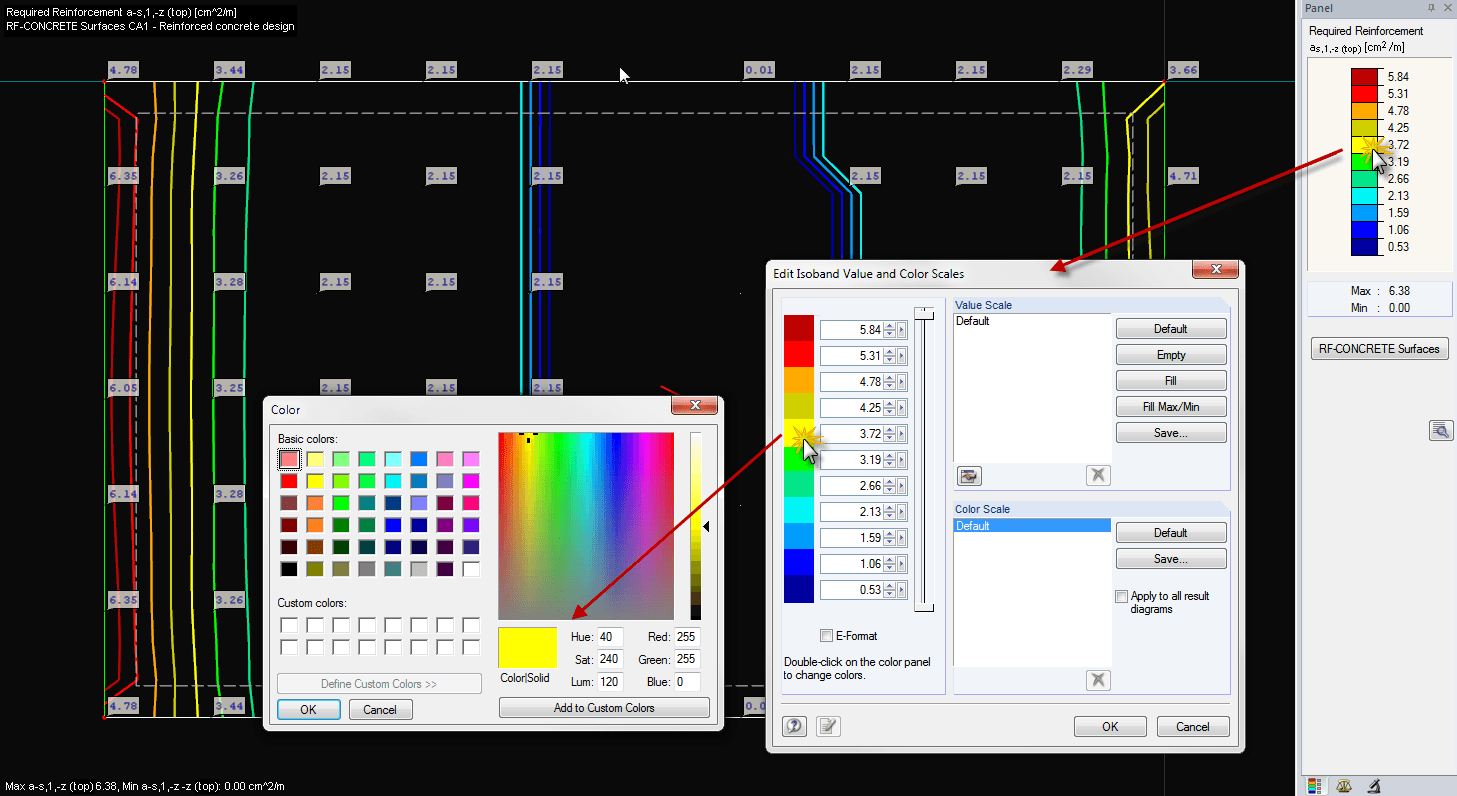 Edit Isoline Value and Color Scales