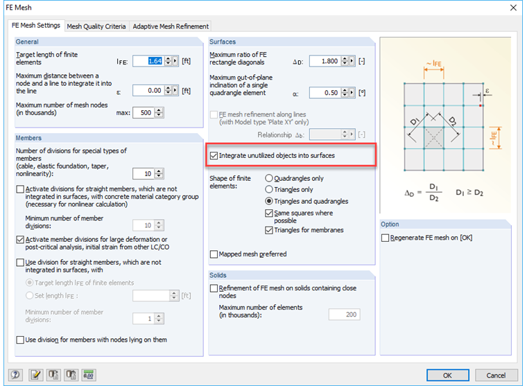 Dialog Box "FE Mesh Settings"