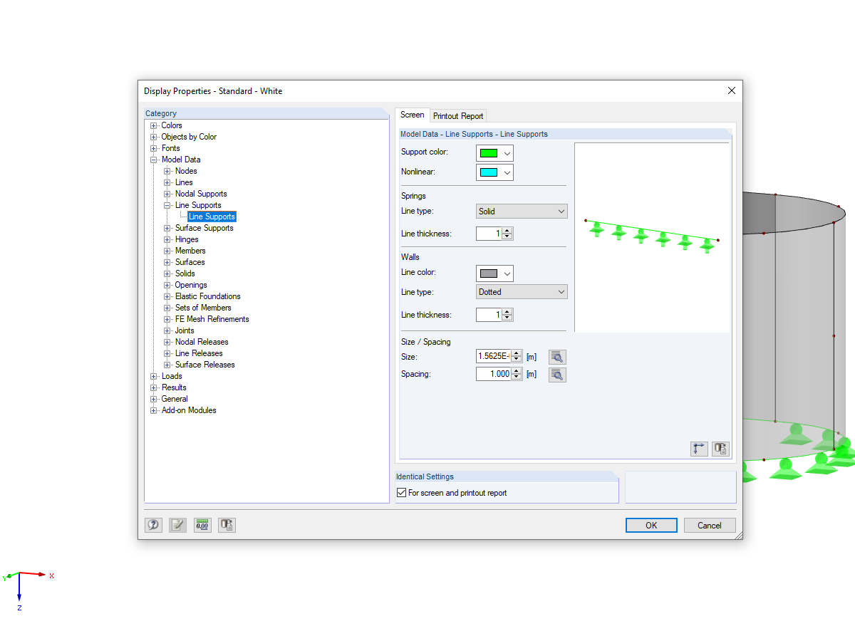 Editing Size of Line Support