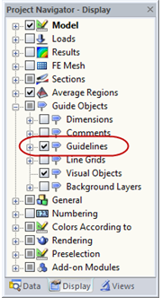 Guideline Settings in Display Navigator