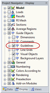Guideline Settings in Display Navigator