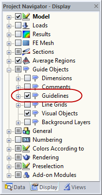 Guideline Settings in Display Navigator