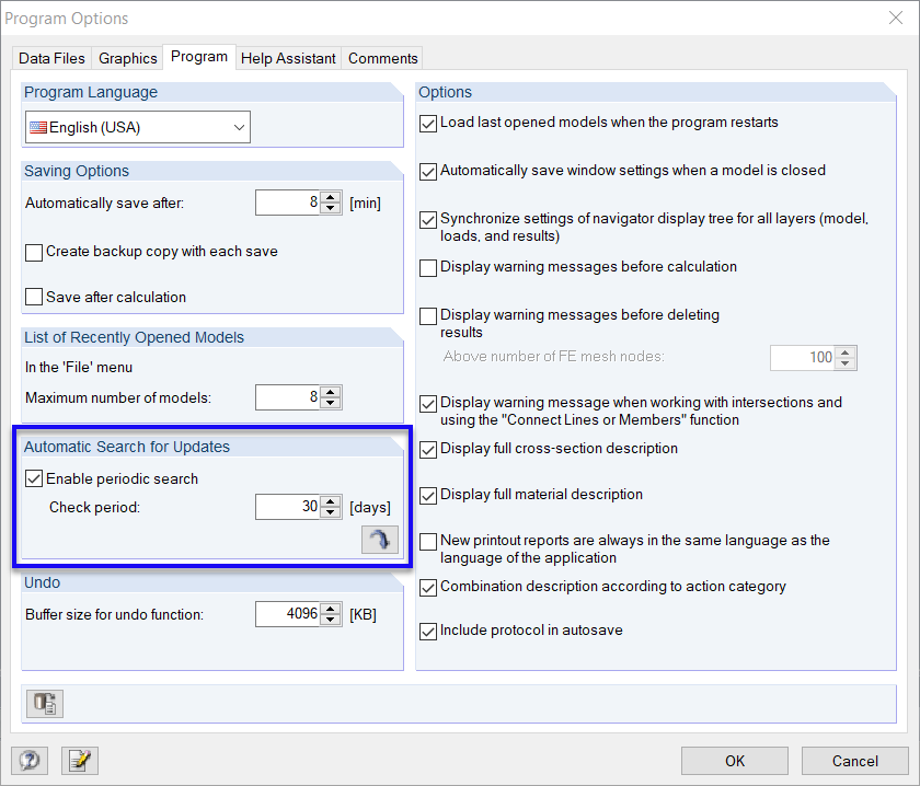 Automatic Search for Updates