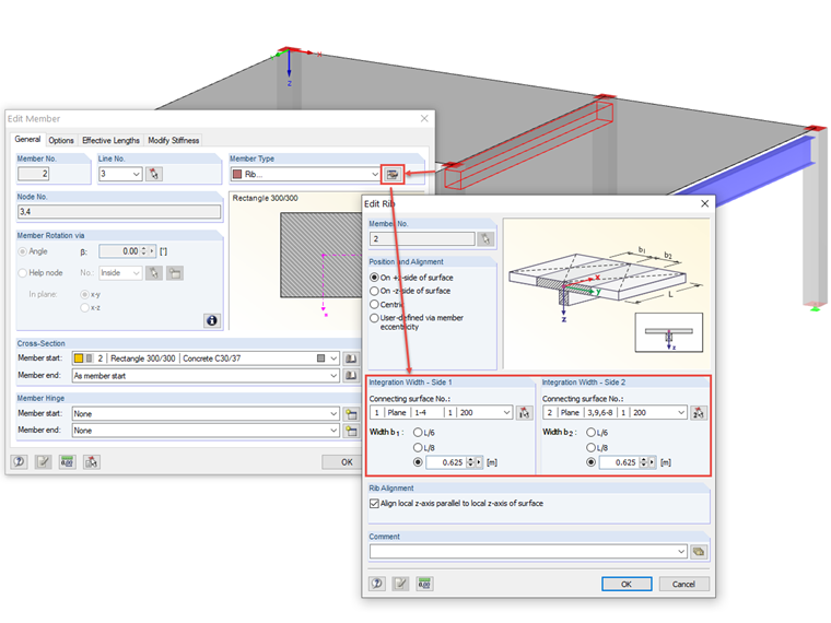 Integration Width of Rib