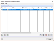 Restore Models from Dlubal Recycle Bin