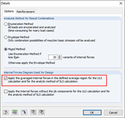 Detailed Settings in RF-CONCRETE Surfaces