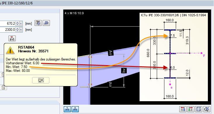 Overly Small Web Thickness of Welded Cross-Section