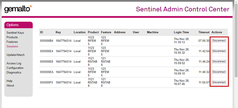 Disconnecting License from Specific Users