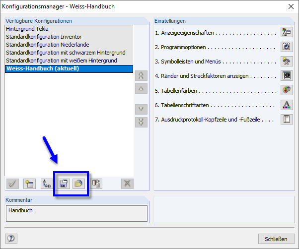 Saving and Importing Personal Settings in Configuration Manager