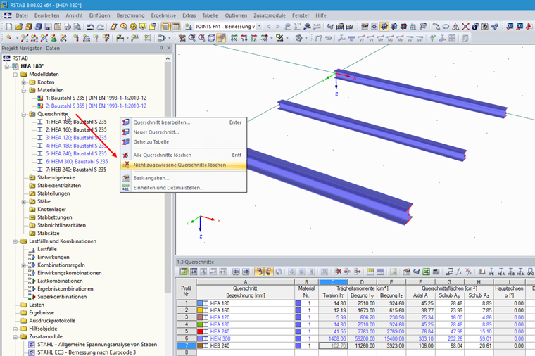 Deleting Unused Model Data