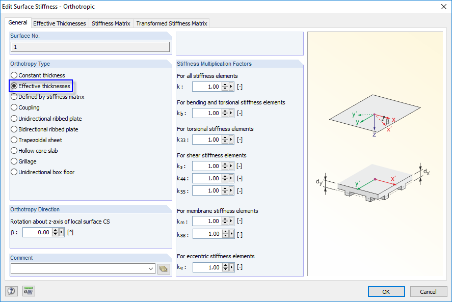 Editing Surface Stiffness - Selecting Orthotropic Type