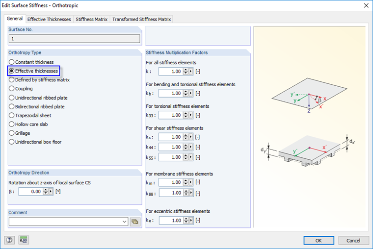 Editing Surface Stiffness - Selecting Orthotropic Type