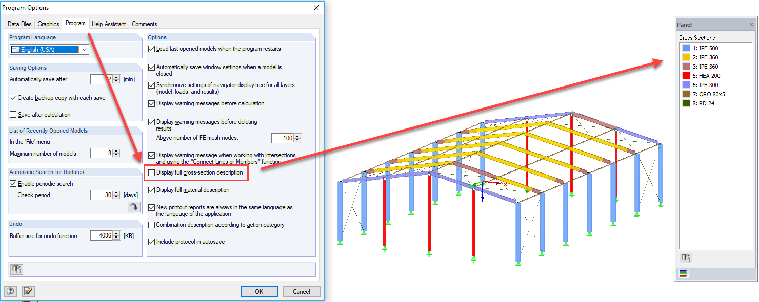 Dialog Box "Program Options"